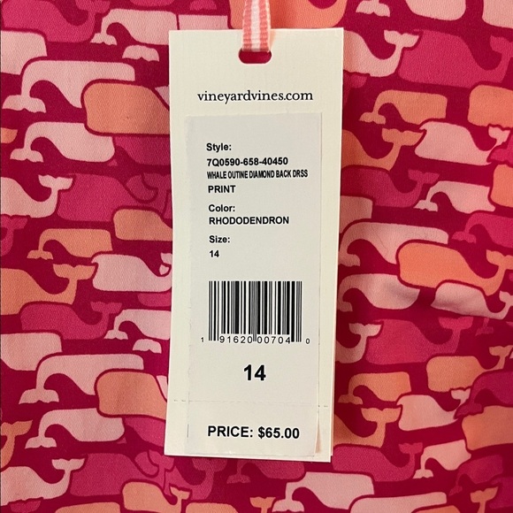 Vineyard Vines Pink and White Girls Dress - Picture 3 of 4